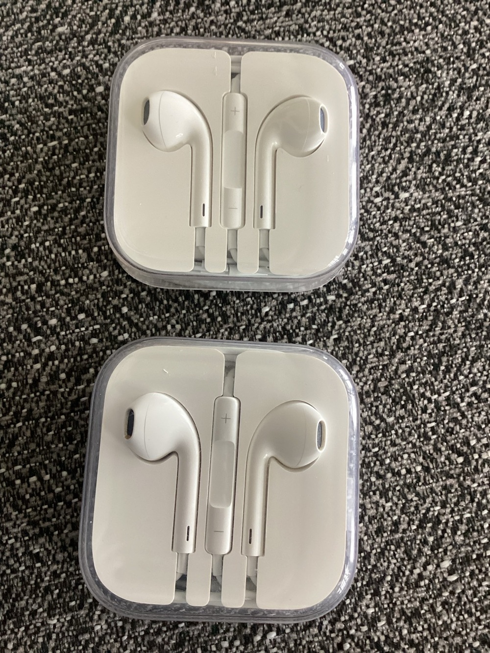 TWO Apple iPhone Wired Earbuds  with Stereo Plugs + Apple Stickers - New!